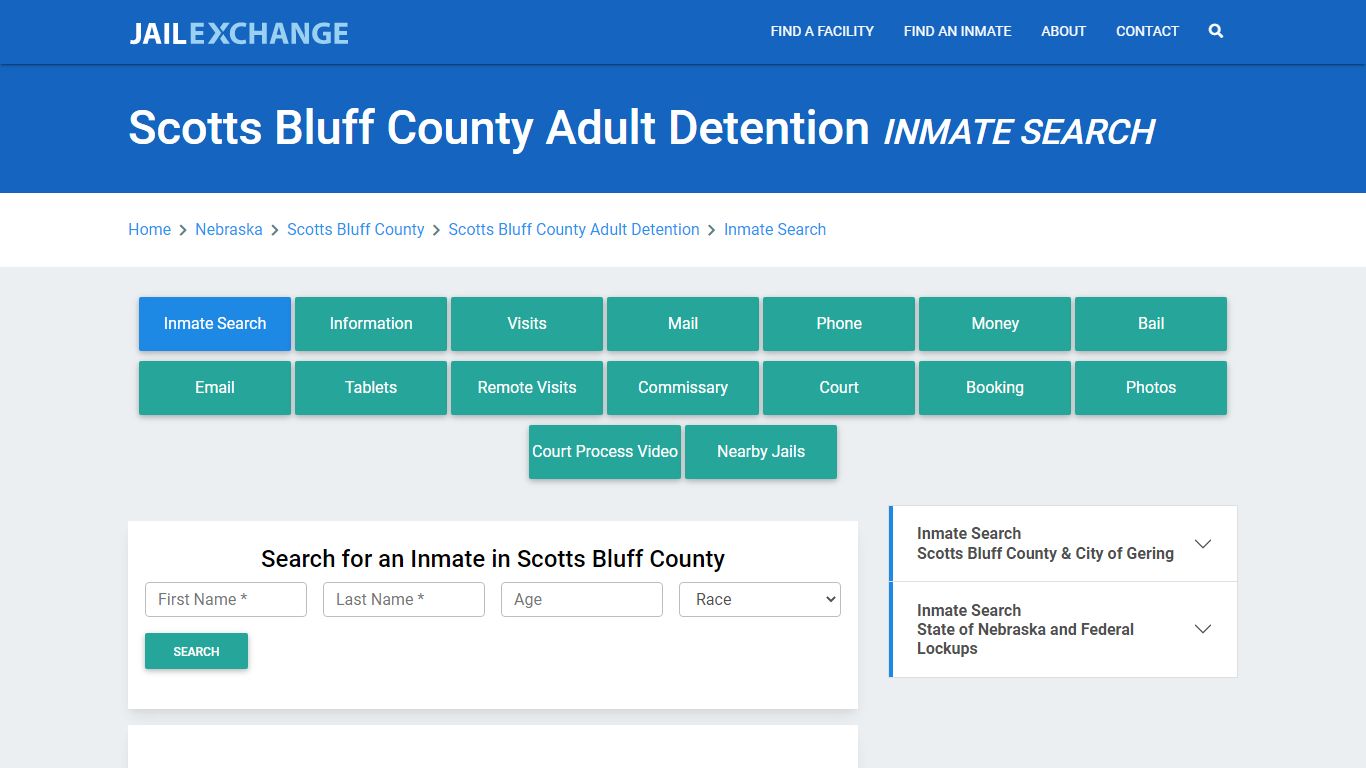 Scotts Bluff County Adult Detention Inmate Search - Jail Exchange