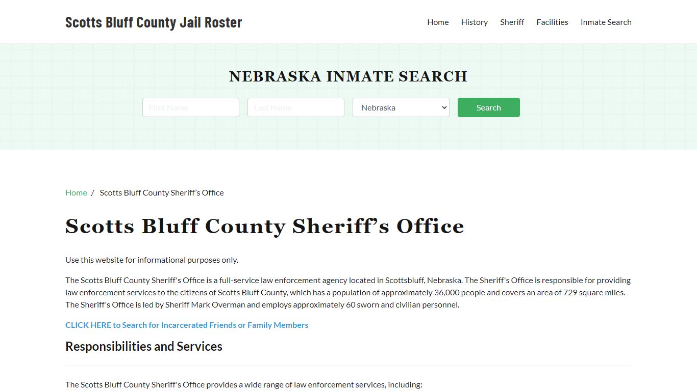 Scotts Bluff County Sheriff Office, NE, Arrest Warrants Search