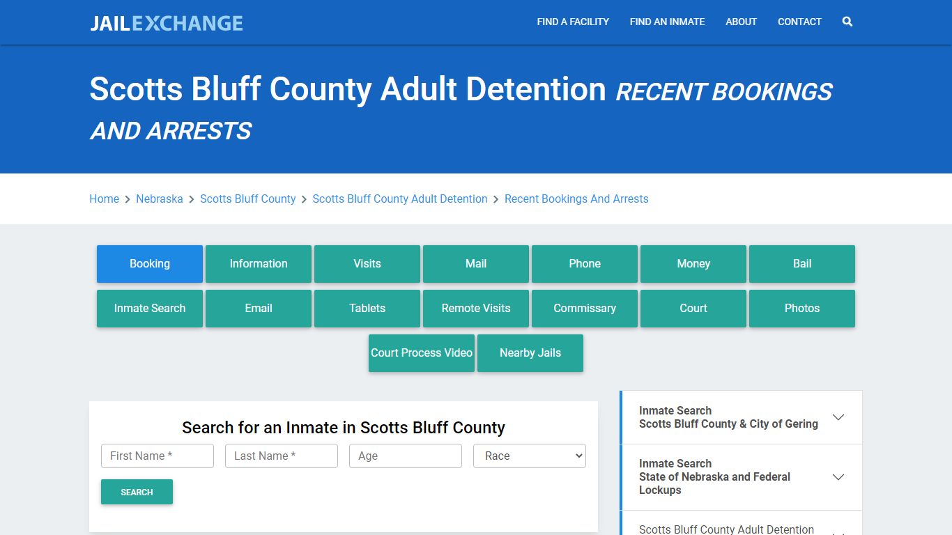 Scotts Bluff County Adult Detention Recent Bookings And Arrests